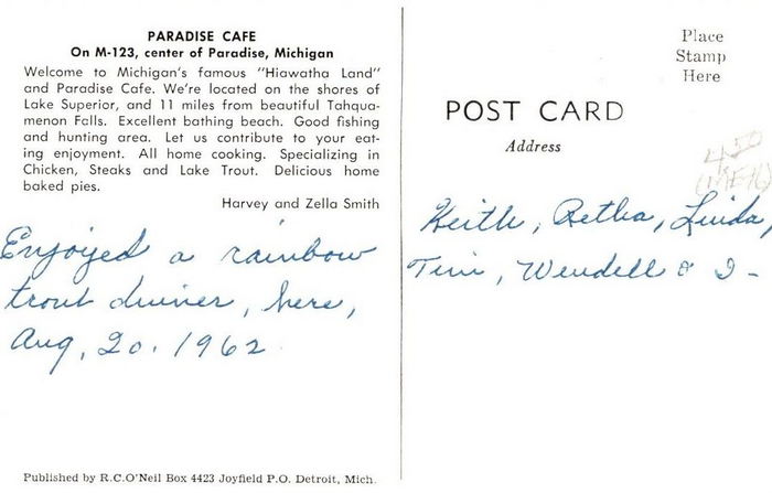 Paradise Cafe - Postcard Back